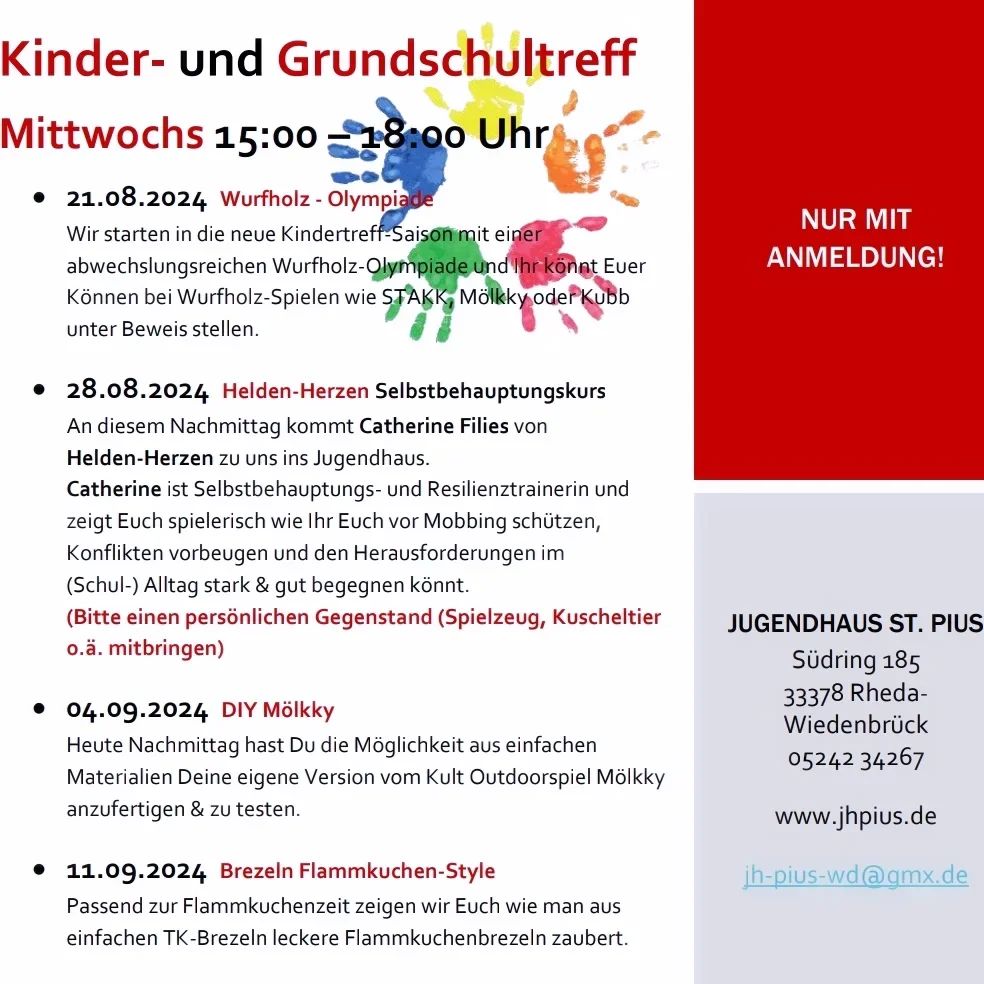 Kindertreffprogramm August/September