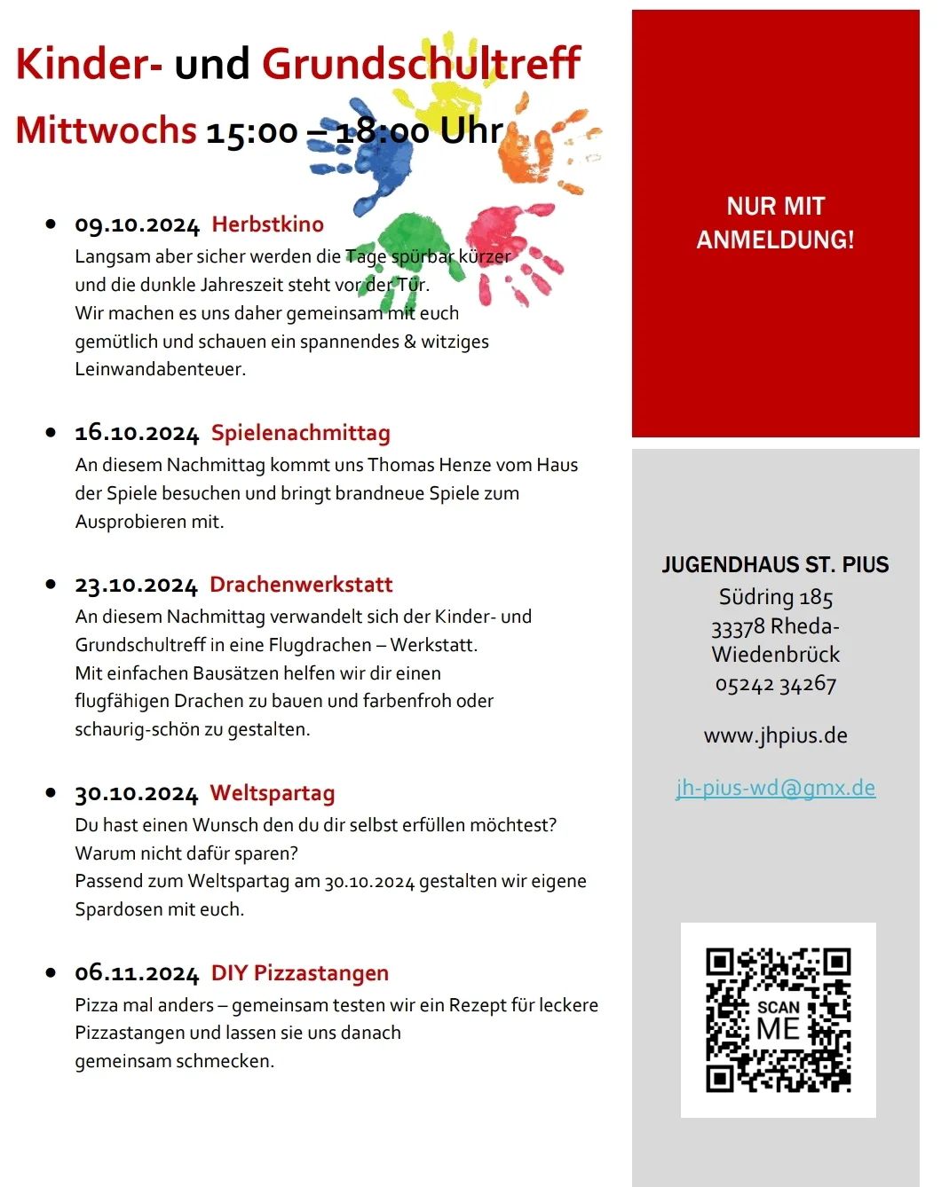 Kindertreffprogramm Oktober – Dezember