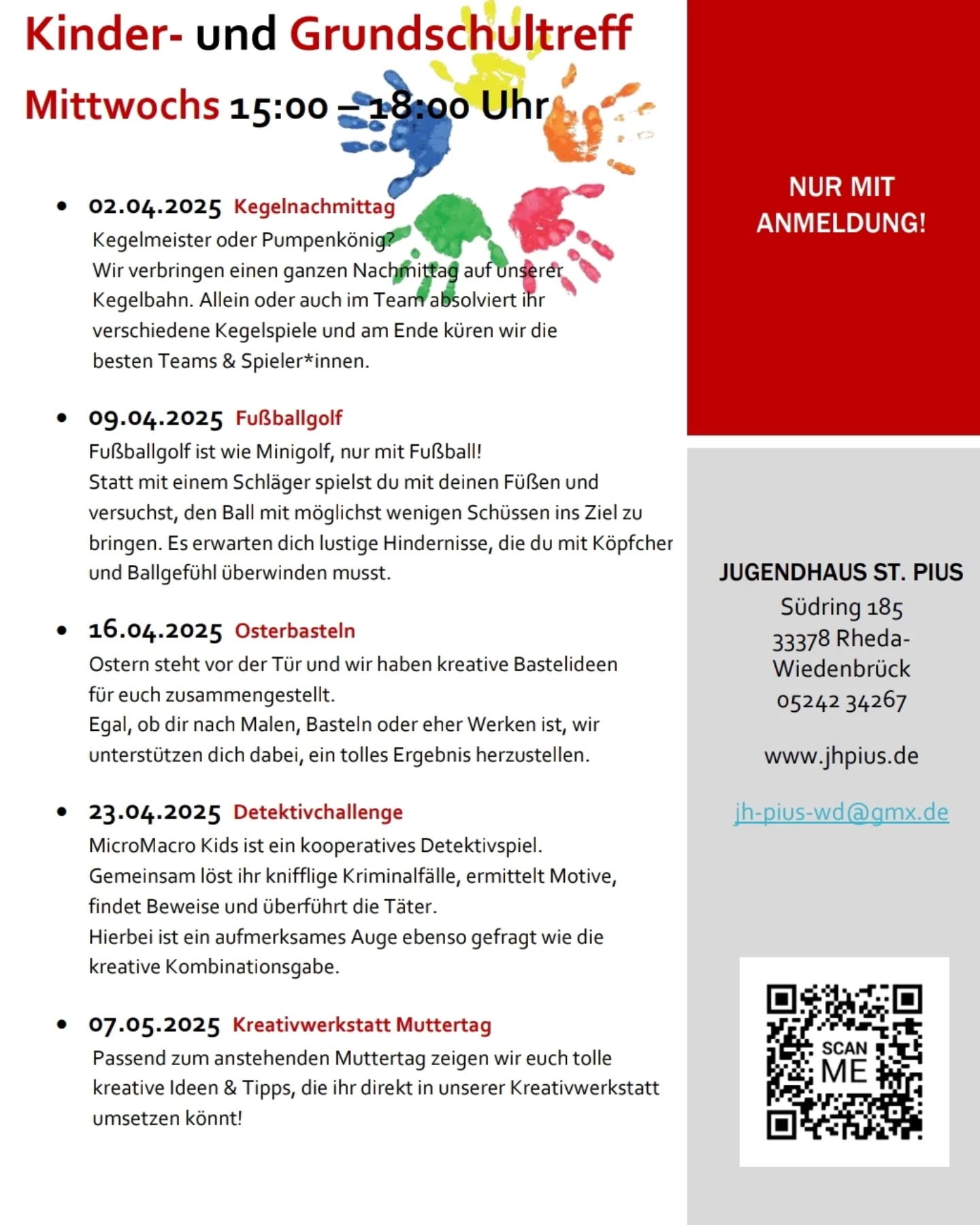 Kindertreffprogramm April/Mai 2025