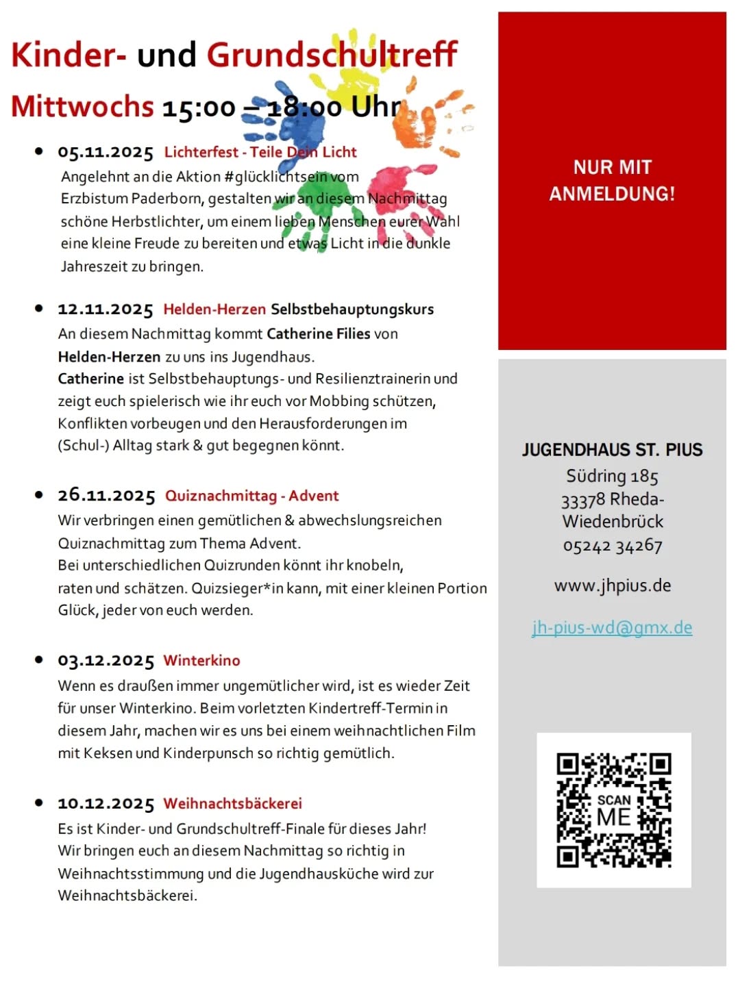 Kindertreffprogramm November/Dezember