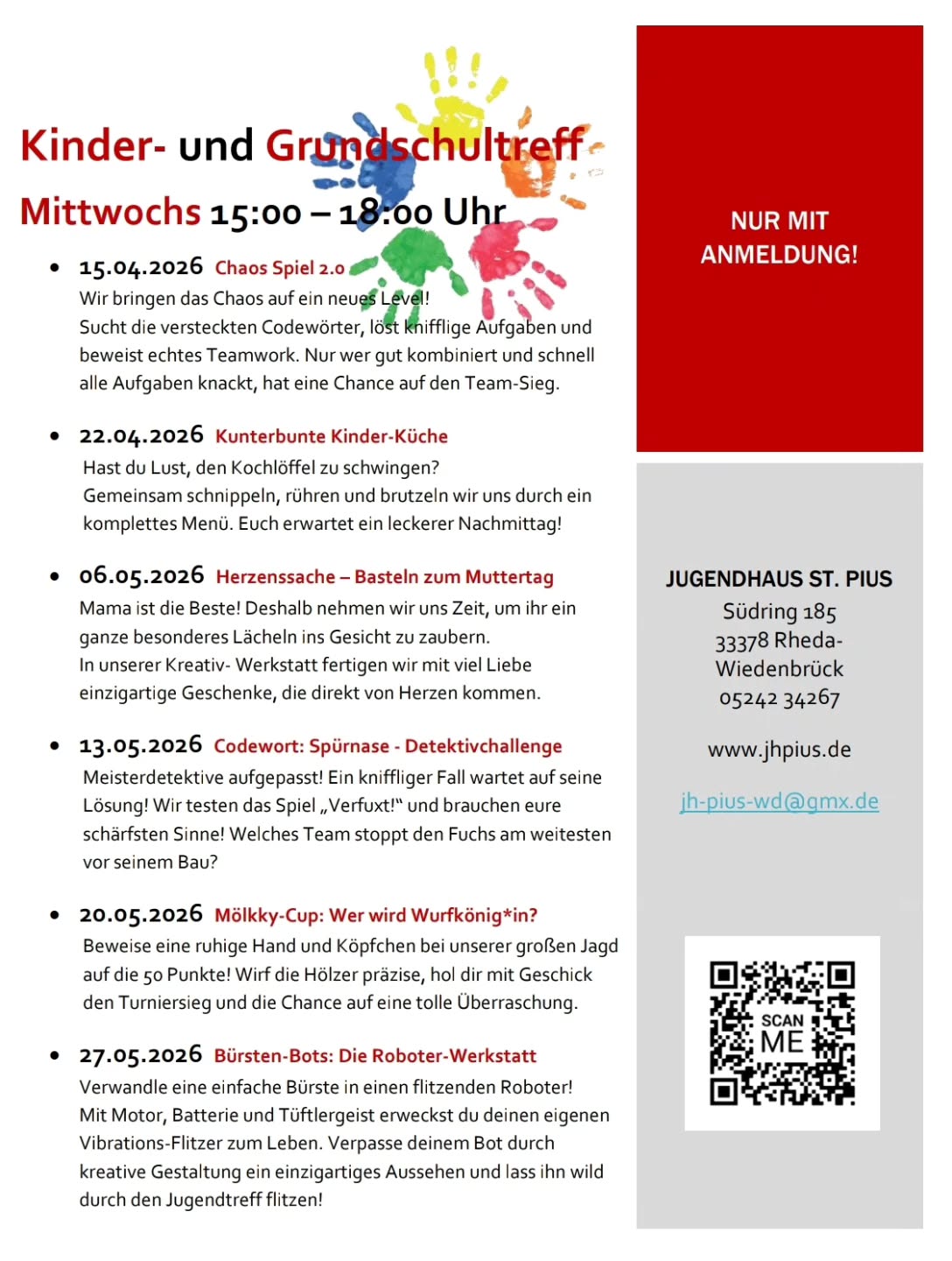 Kindertreffprogramm April/Mai